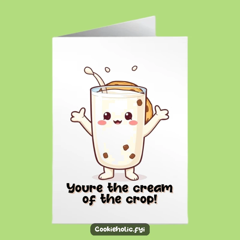 Free Printable Funny Cookie Congrats Card: Milk Lover Downloadable Gift