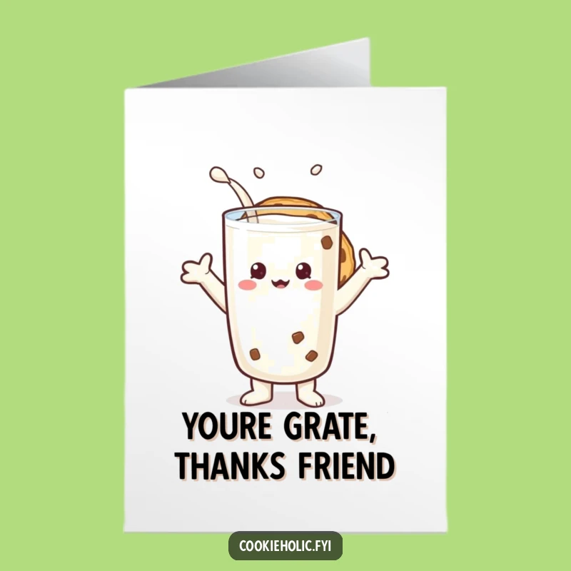 Free Printable Funny Cookie Thank You Card: Milk Embrace Downloadable