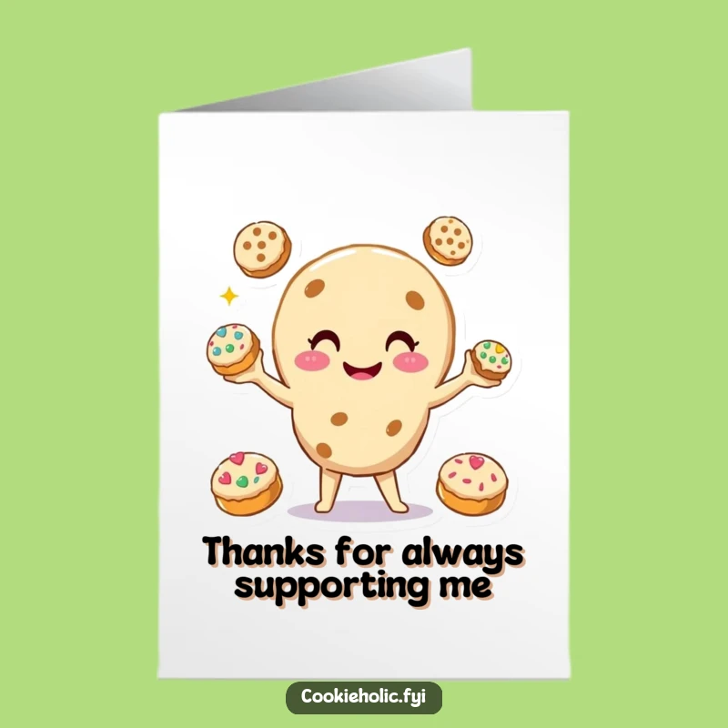Free Printable Thank You Card: Cookie Juggler, Grateful Skills, Funny Downloadable Thanks!