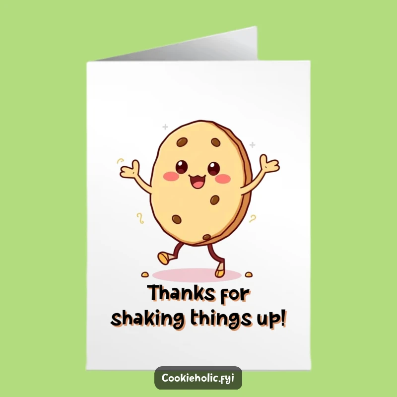 Free Printable Thank You Card: Crumbly Cookie Dance, Fun Downloadable Gift