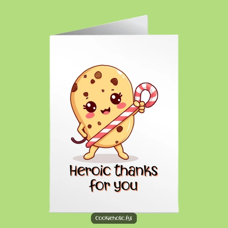 Free Printable Thank You Card: Heroic Kawaii Cookie, Funny Gift