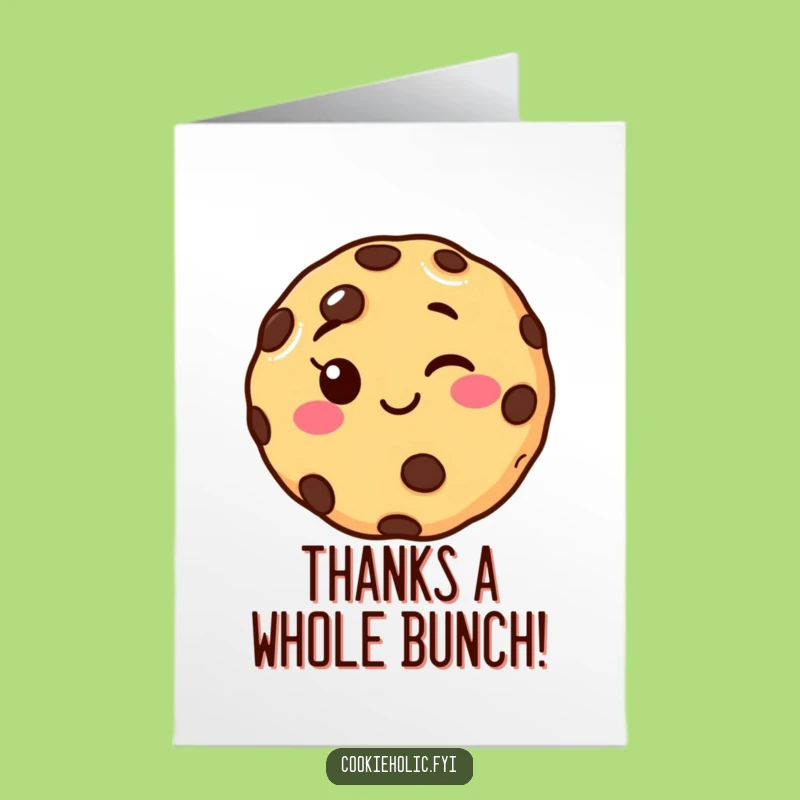 Free Printable Thank You Card: Humorous Winking Cookie, Ideal Downloadable DIY Gift