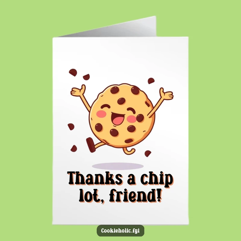 Free Printable Thank You Card: Leaping Cookie - Funny Downloadable Gift