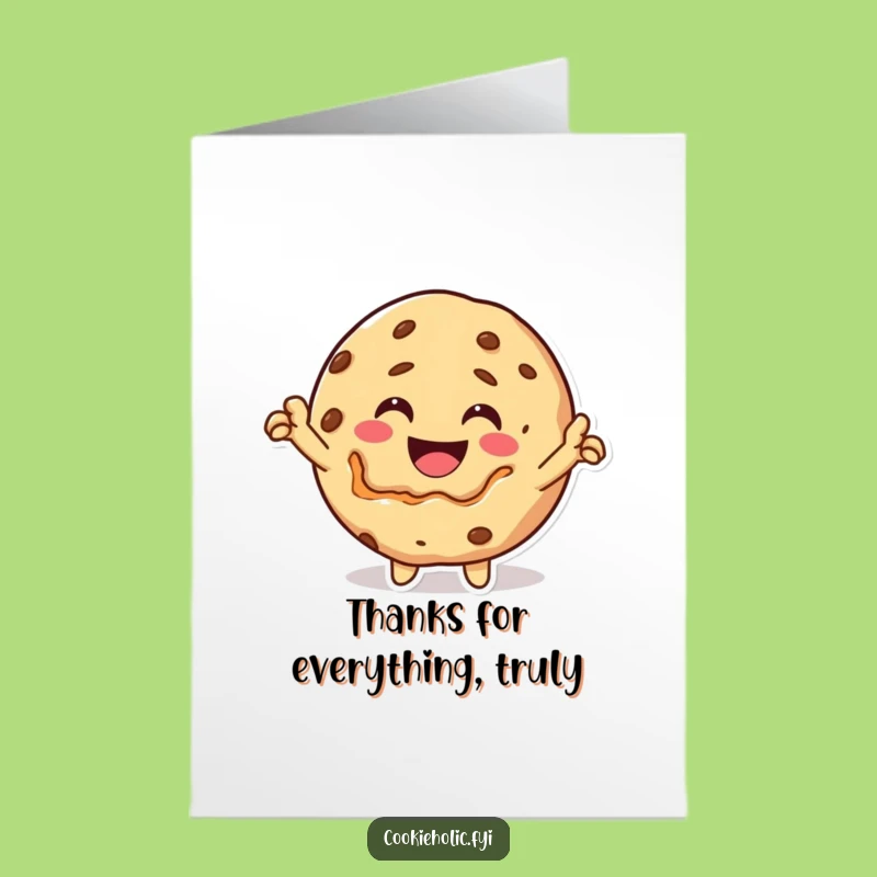 Free Printable Thank You Card: Self-Biting Kawaii Cookie, Funny Gift