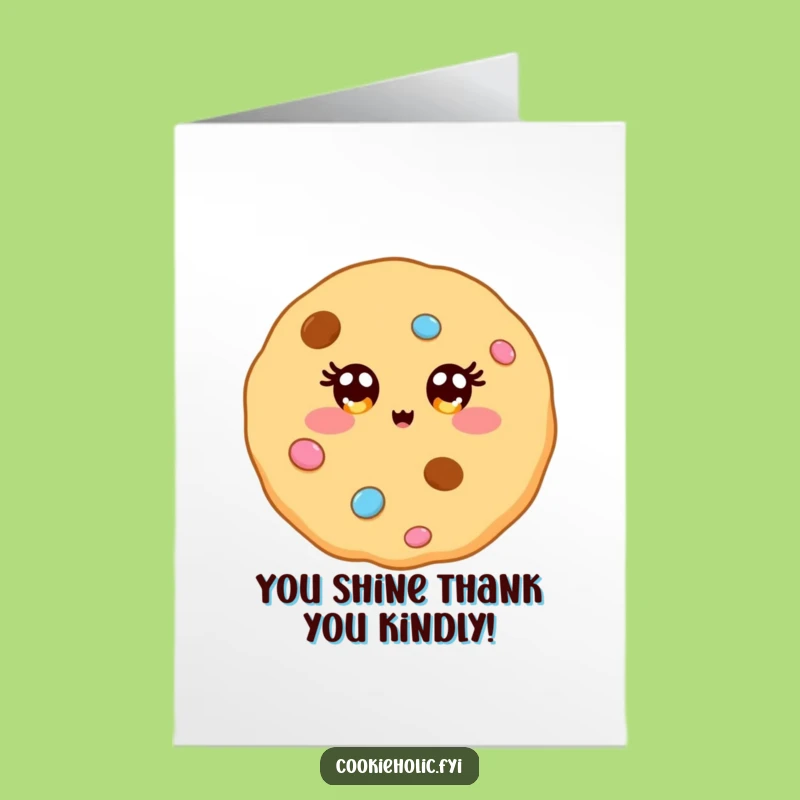 Free Printable Thank You Card: Sparkling Cookie Eyes, Grateful Downloadable Gift