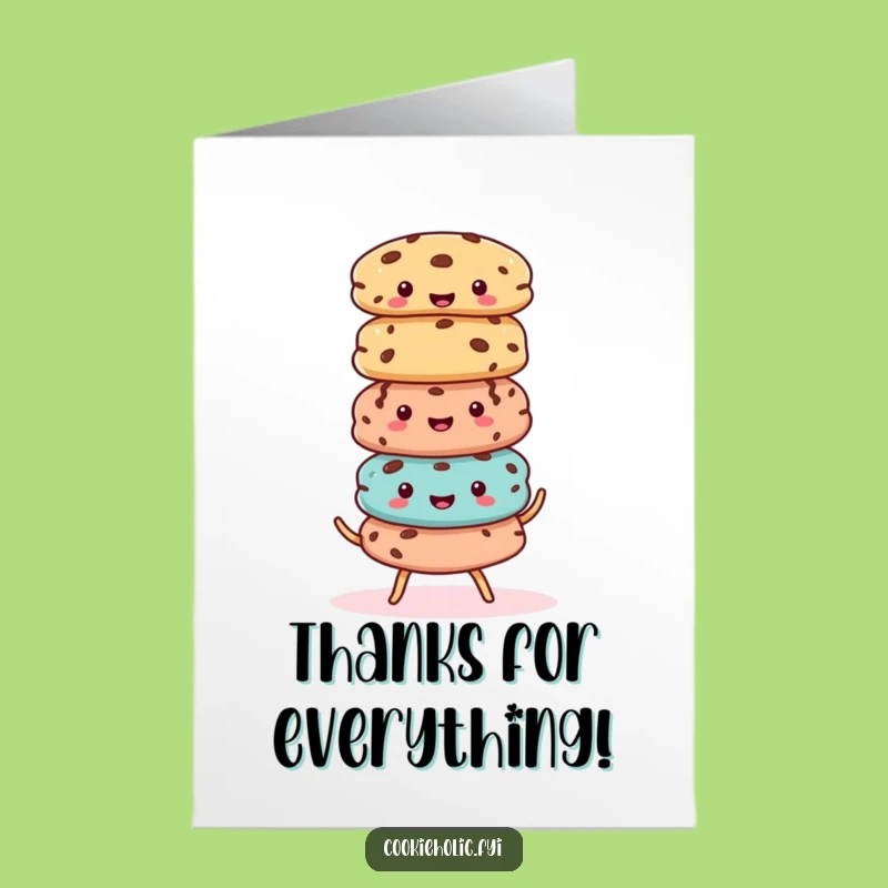Free Printable Thank You Card: Wobbly Cookie Stack, Sweet Downloadable DIY Gift