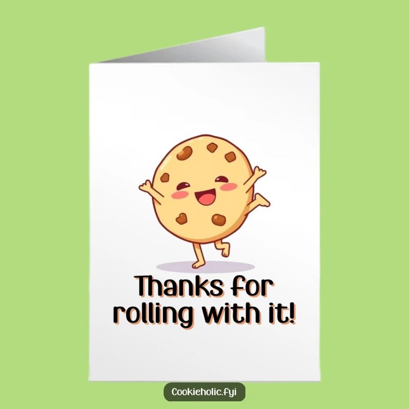 Free Printable Thank You Card: Cartwheel Cookie - Funny Downloadable Gift