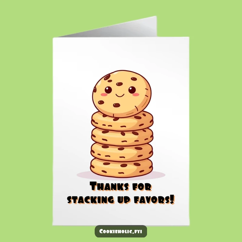 Free Printable Thank You Card: Humorous Cookie Tower Gratitude for Loved Ones