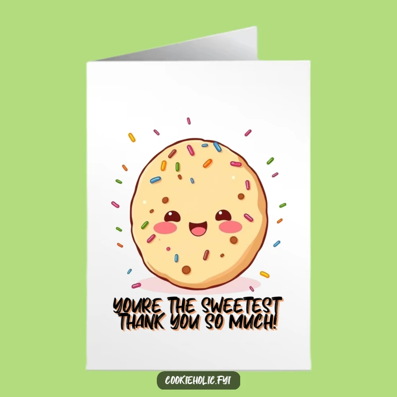 Free Printable Thank You Card: Kawaii Cookie Sprinkles, Heartfelt Downloadable Gift