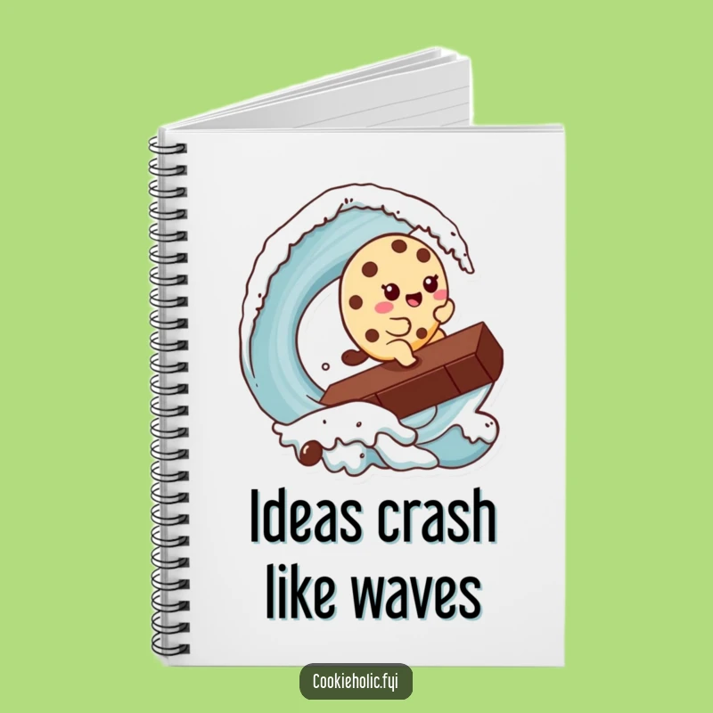 Funny Kawaii Cookie Surfer Notebook: Hilarious Cookie Character Journal for Wave Riders