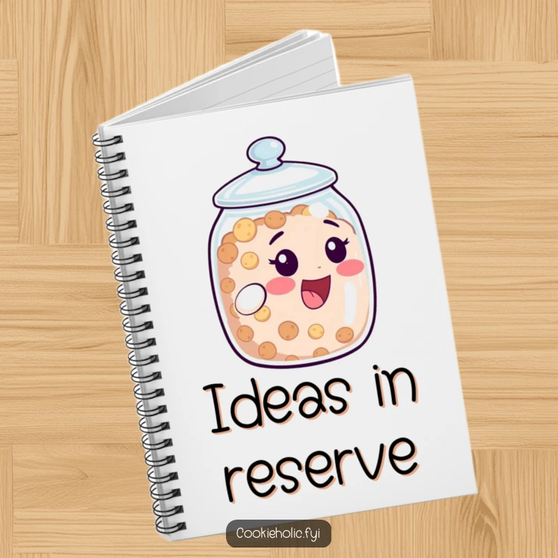 Funny Notebook: Cookie jar character peeks with delight from its lid, perfect for jotting down secrets and funny ideas. A sweet funny gift.