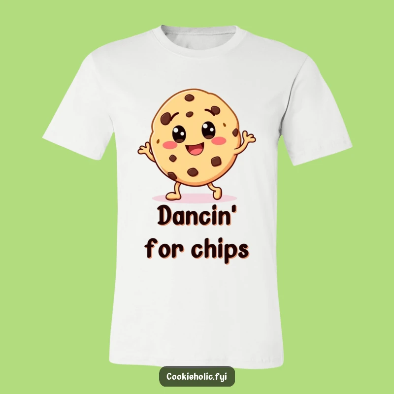 Funny Cookie Dance T-Shirt - Joyful Chocolate Chip Character Tee, Great Gift