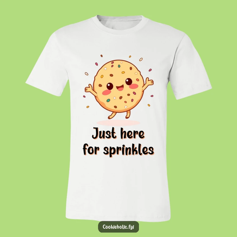Funny Kawaii Cookie Dance T-Shirt: Happy Character Sprinkling Fun, Ideal Gift!