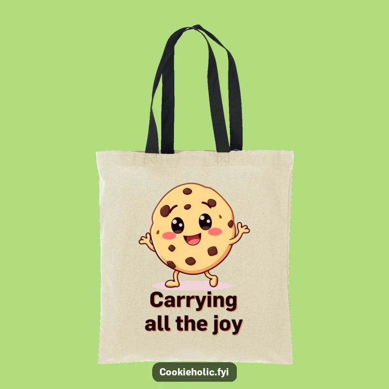 Funny Cookie Dance Tote Bag - Stylish Chocolate Chip Character Carryall, Gift Idea