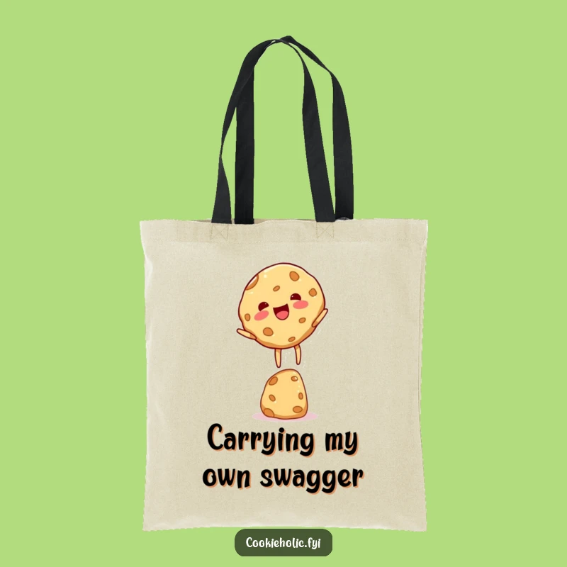 Funny Cookie Character Tote Bag: Delightful Balancing Act, A Hilarious Gift for Shopping Sweetly