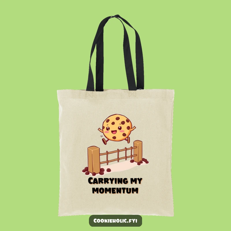Funny Cookie Fence Jump Tote Bag: Carry Your Goods with Hilarious Dessert Flair, Perfect Funny Gift
