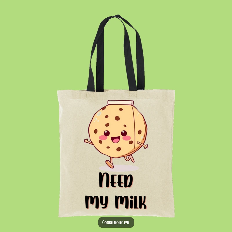 Funny Cookie Milk Dash Tote Bag - Carry Your Snacks with Humor
