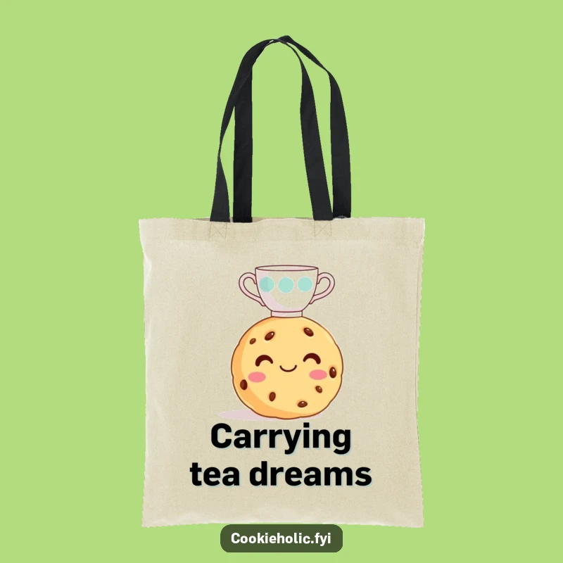 Funny Cookie Teacup Tote Bag - Cute Gift for Sweet Collectors