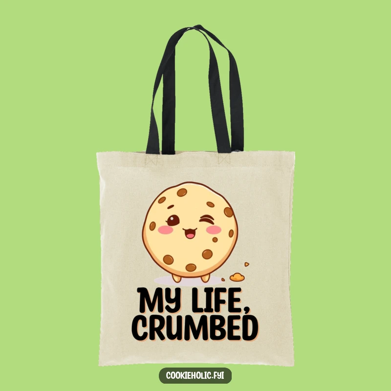 Funny Kawaii Cookie Crumbs Tote Bag: Snack Lover Gift