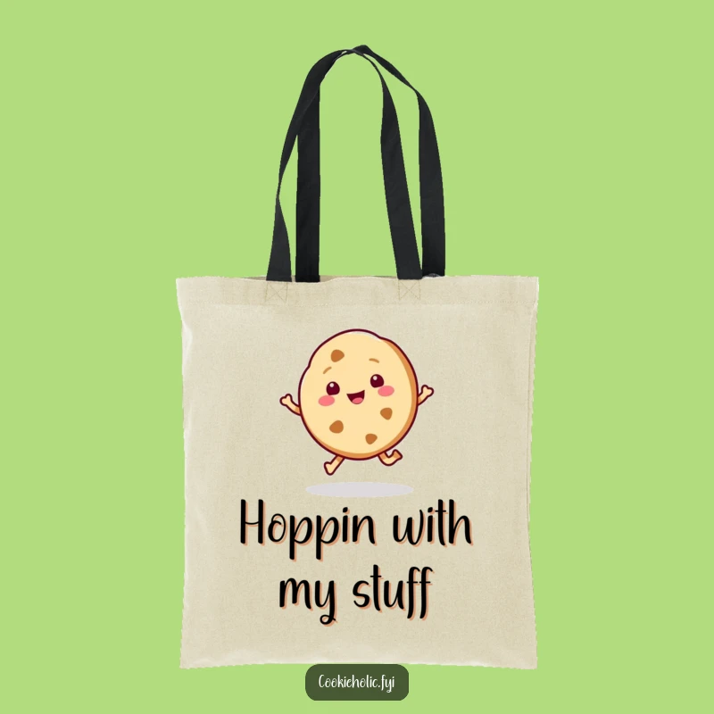 Funny Kawaii Cookie Hop Tote Bag: Carry Your Happiness with Sweet Style