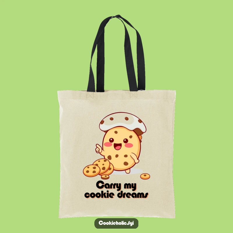 Funny Kawaii Cookie Jar Pointer Tote Bag: Hilarious Cookie Character Shopping Bag