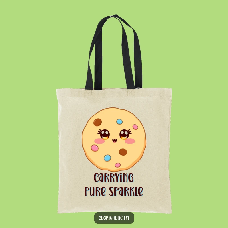 Funny Kawaii Cookie Sparkle Tote Bag: Dazzling Character Carryall, Ideal Funny Gift