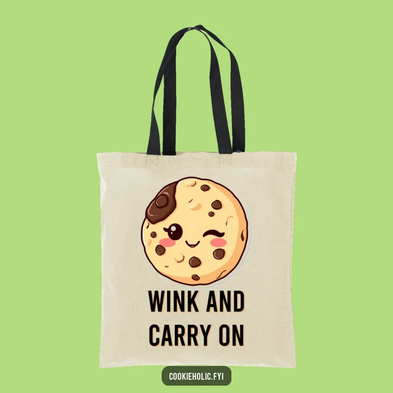 Funny Kawaii Cookie Wink Tote Bag: Carry Your Treats with Cheeky Style