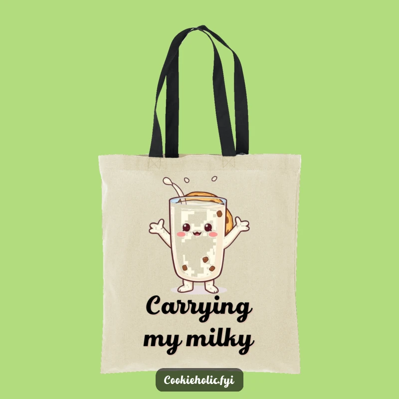Funny Milk Lover Cookie Tote Bag - Duo Character Carryall, Gift Idea