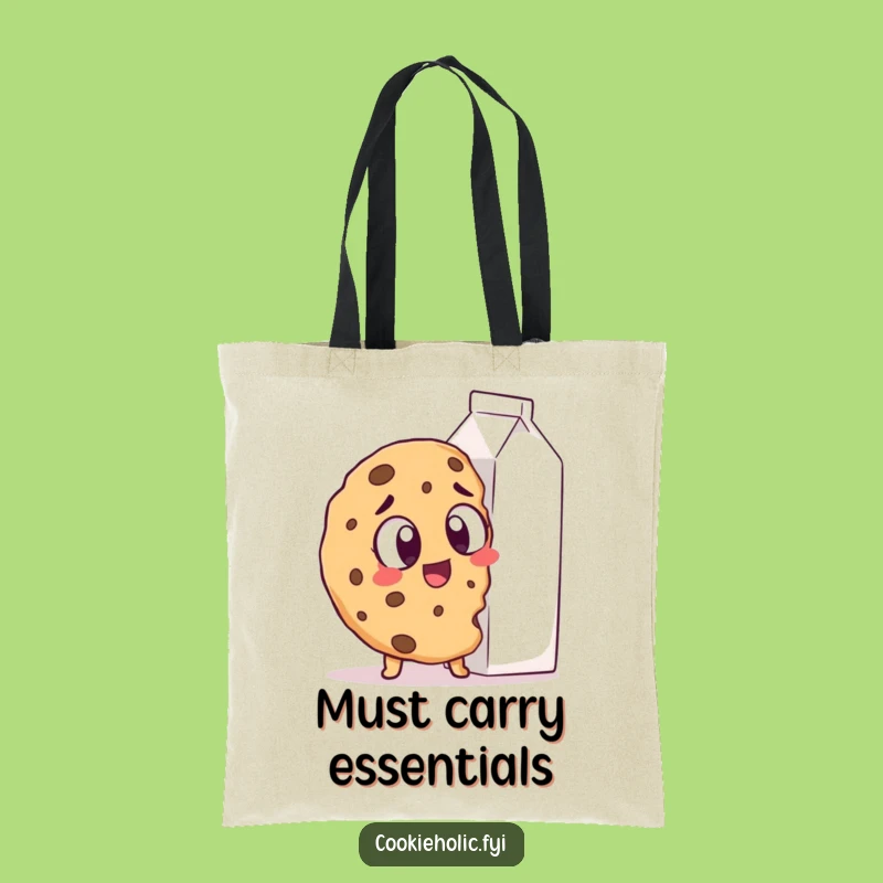 Funny Cookie Milk Tote Bag: Carry Your Essentials with Hilarious Snack Enthusiasm, Perfect Funny Gift