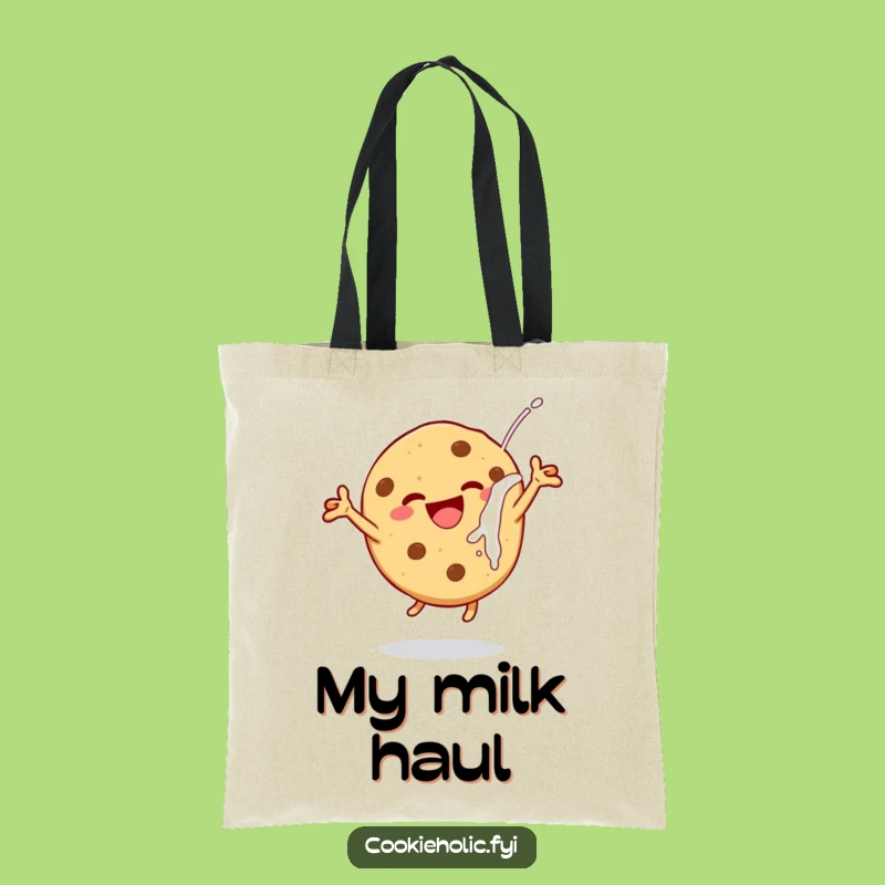 Funny Dunking Cookie Tote Bag - Carry Your Essentials with Milk-Dipped Joy